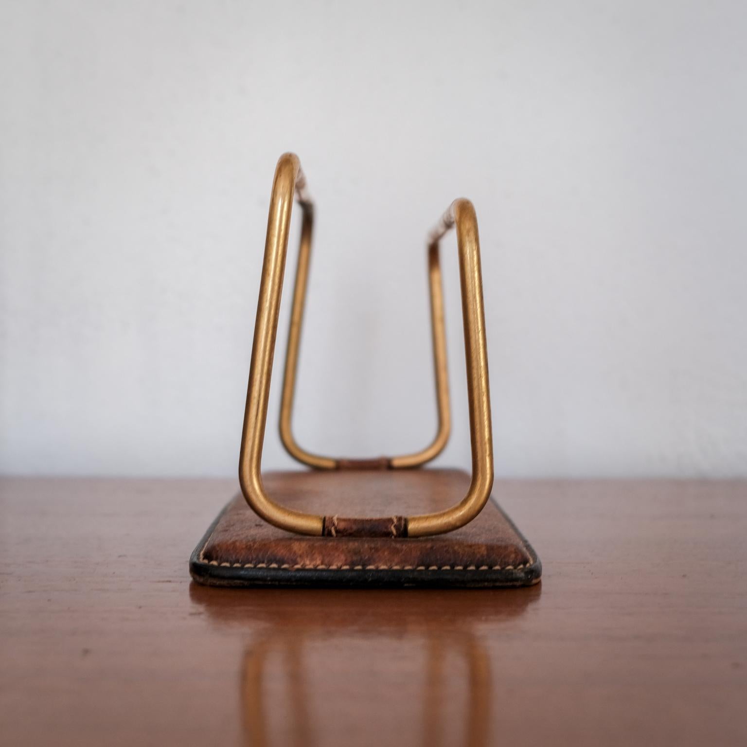 Vintage Gucci Leather and Brass Letter Holder 2
