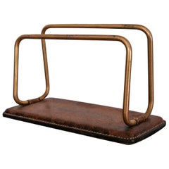 Vintage Gucci Leather and Brass Letter Holder