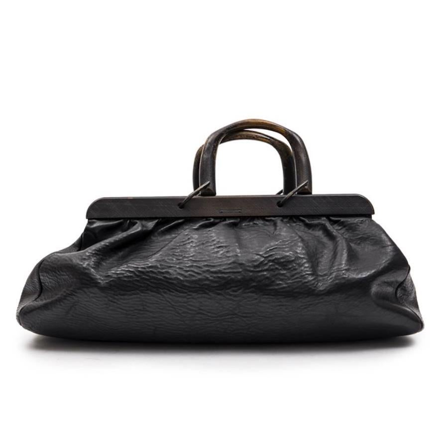 Black Vintage Gucci leather bag For Sale