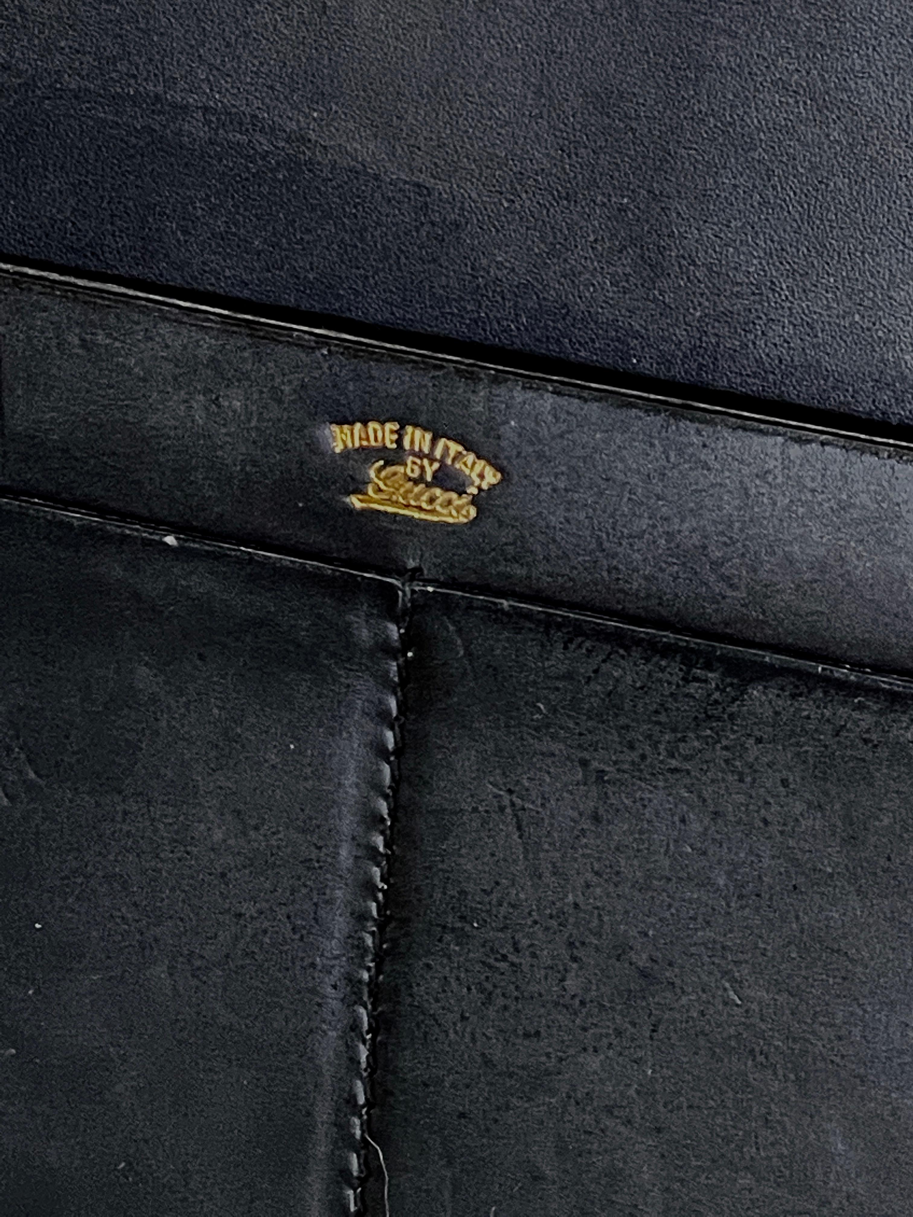 Hand-Crafted Vintage Gucci Leather & Brass Desk Set