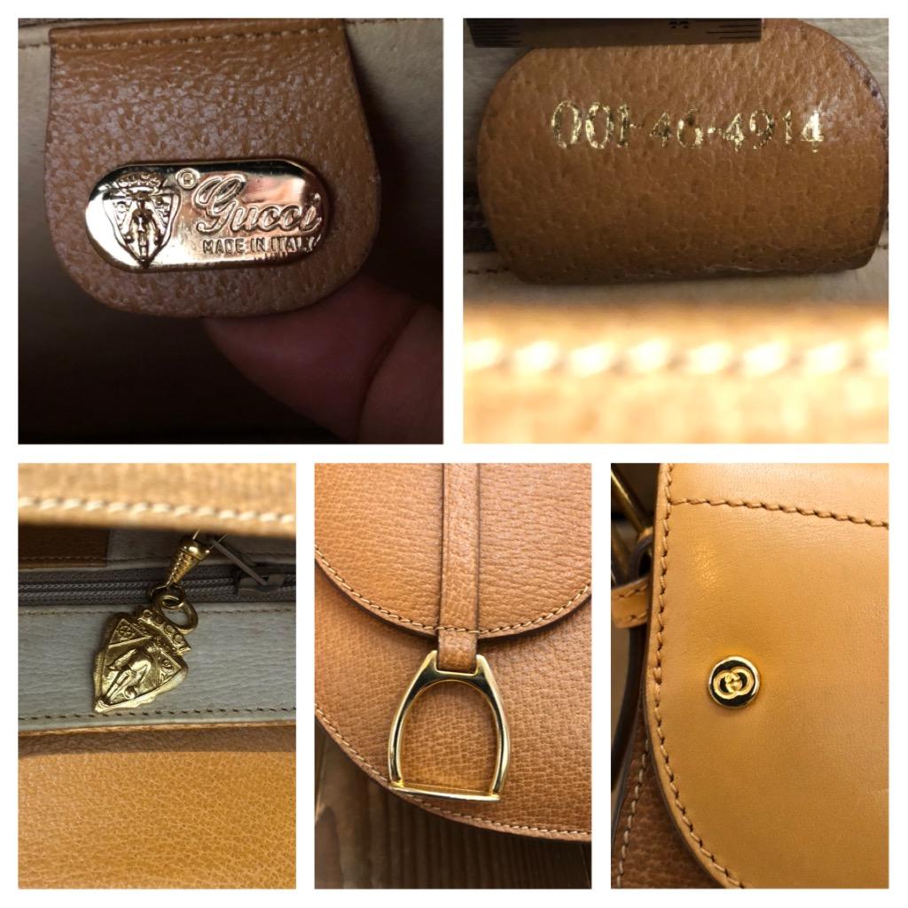 Vintage GUCCI Leather Briefcase Trunk Attaché Bag Caramel Pigskin  1