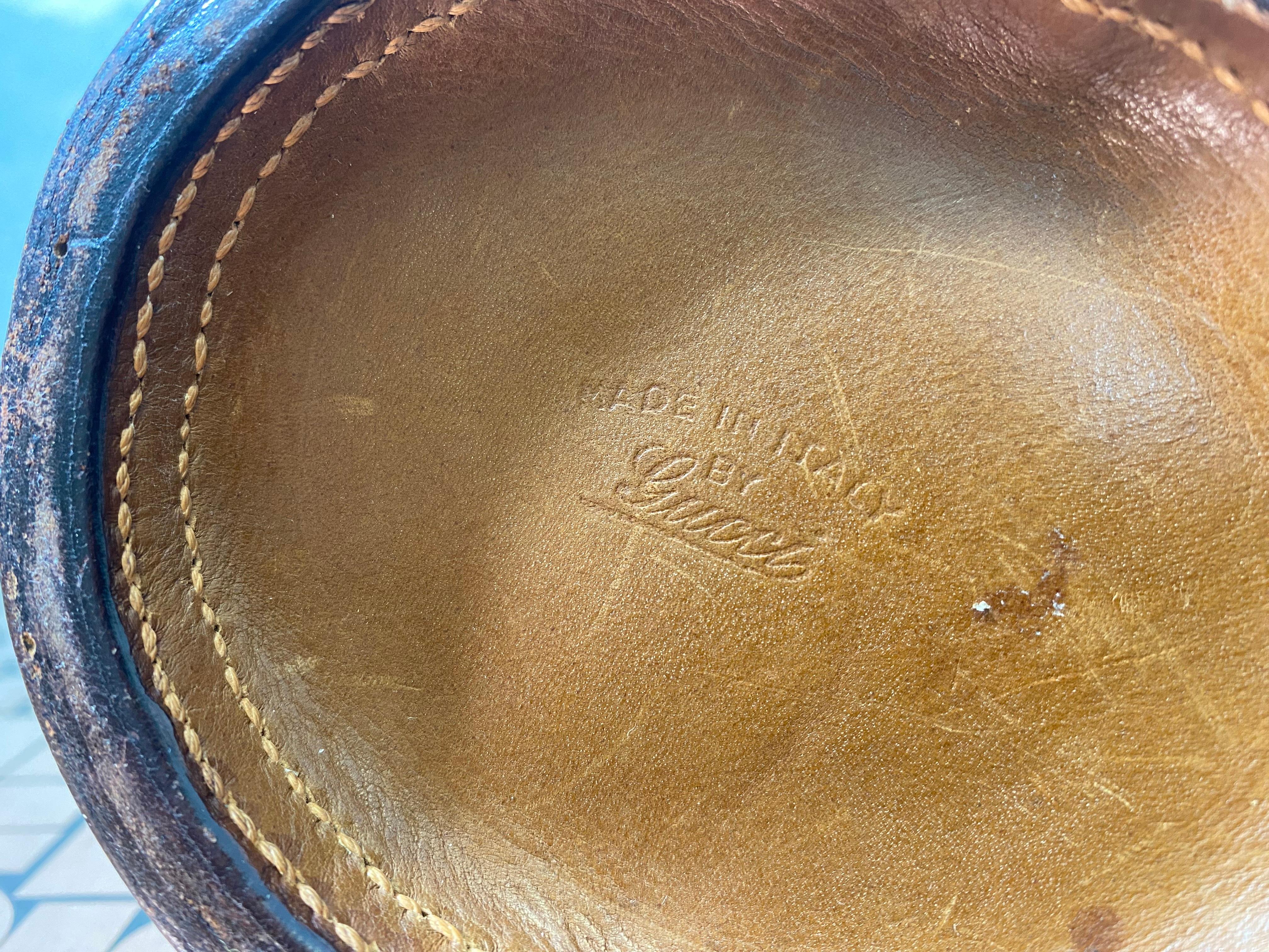 Mid-Century Modern Vintage Gucci Leather Jug, Pitcher, Italy, 1920s