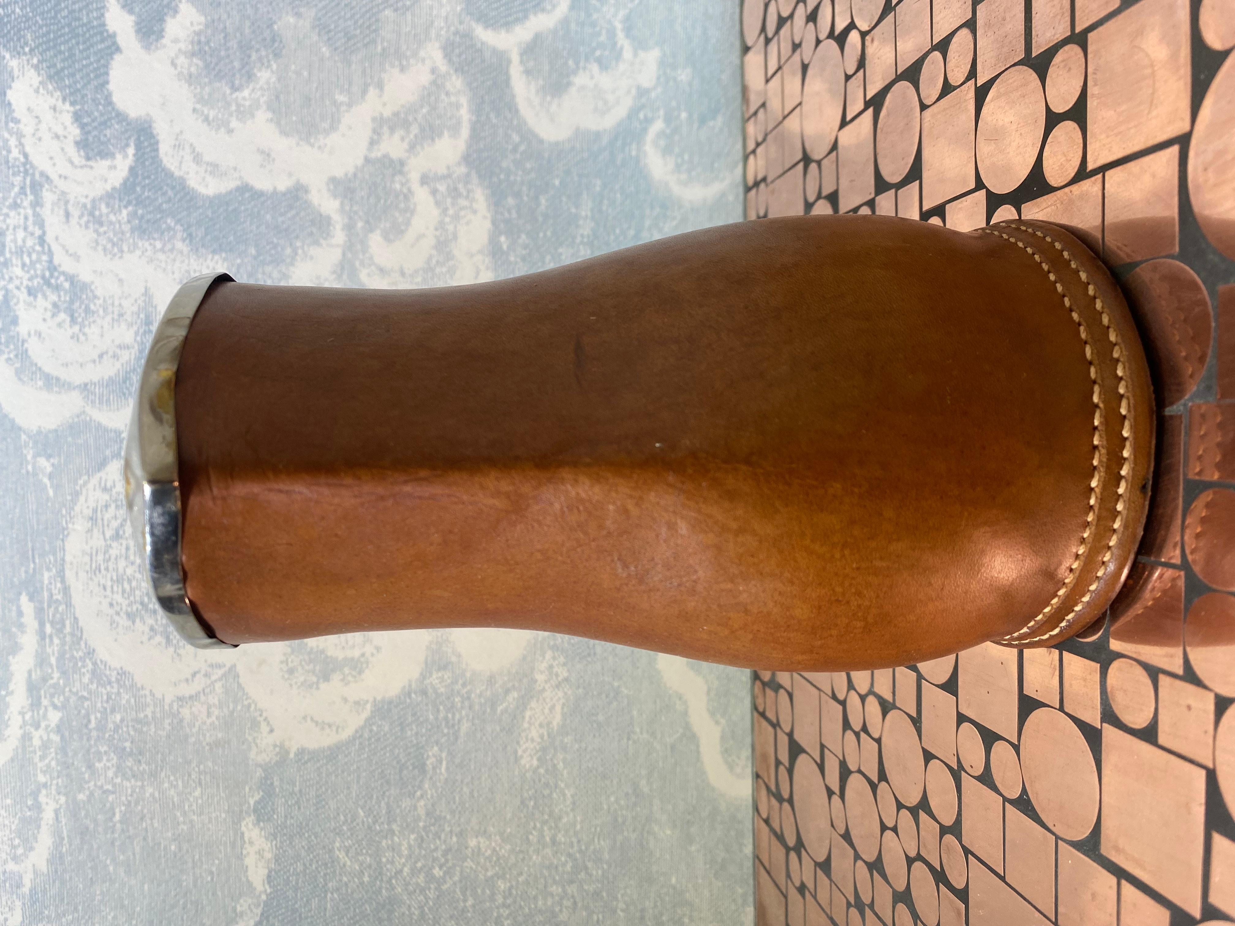 Vintage Gucci Leather Jug, Pitcher, Italy, 1920s In Good Condition In Cork, IE