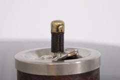 Vintage Gucci Aschenbecher aus Leder:: Metall und Messing:: signiert