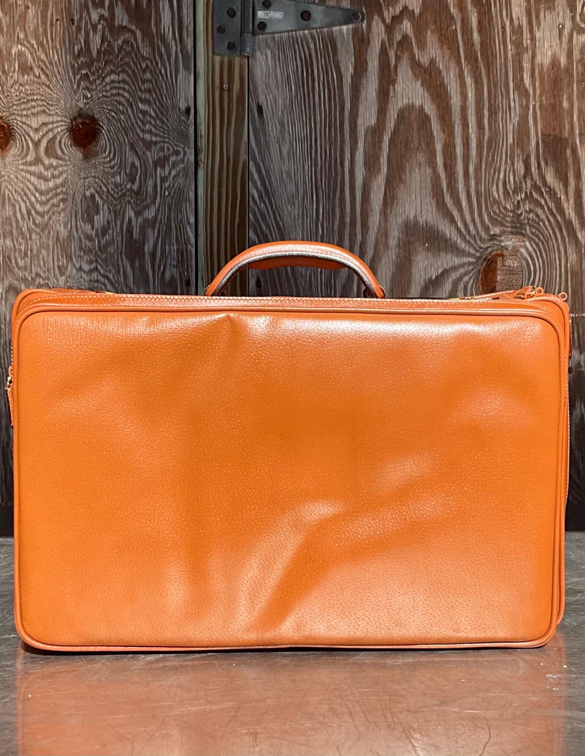 Orange Vintage Gucci Leather Travel Bag with Original Box For Sale