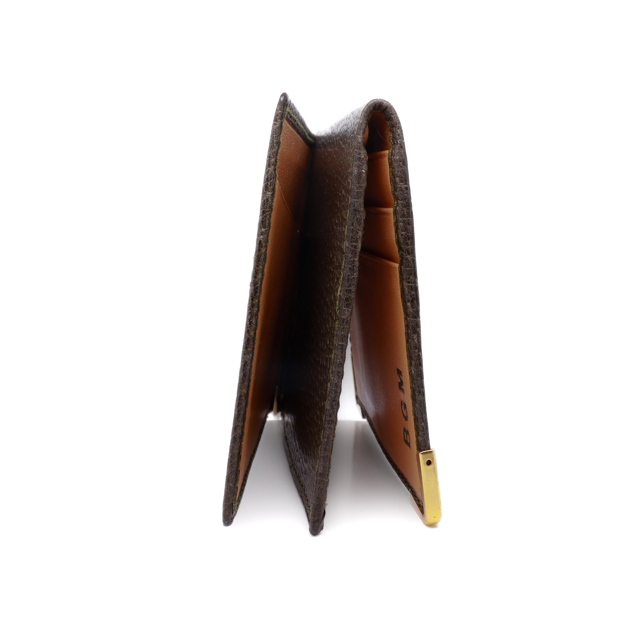 Vintage Gucci Leather Tri-Fold Wallet with Money Clip en vente 7