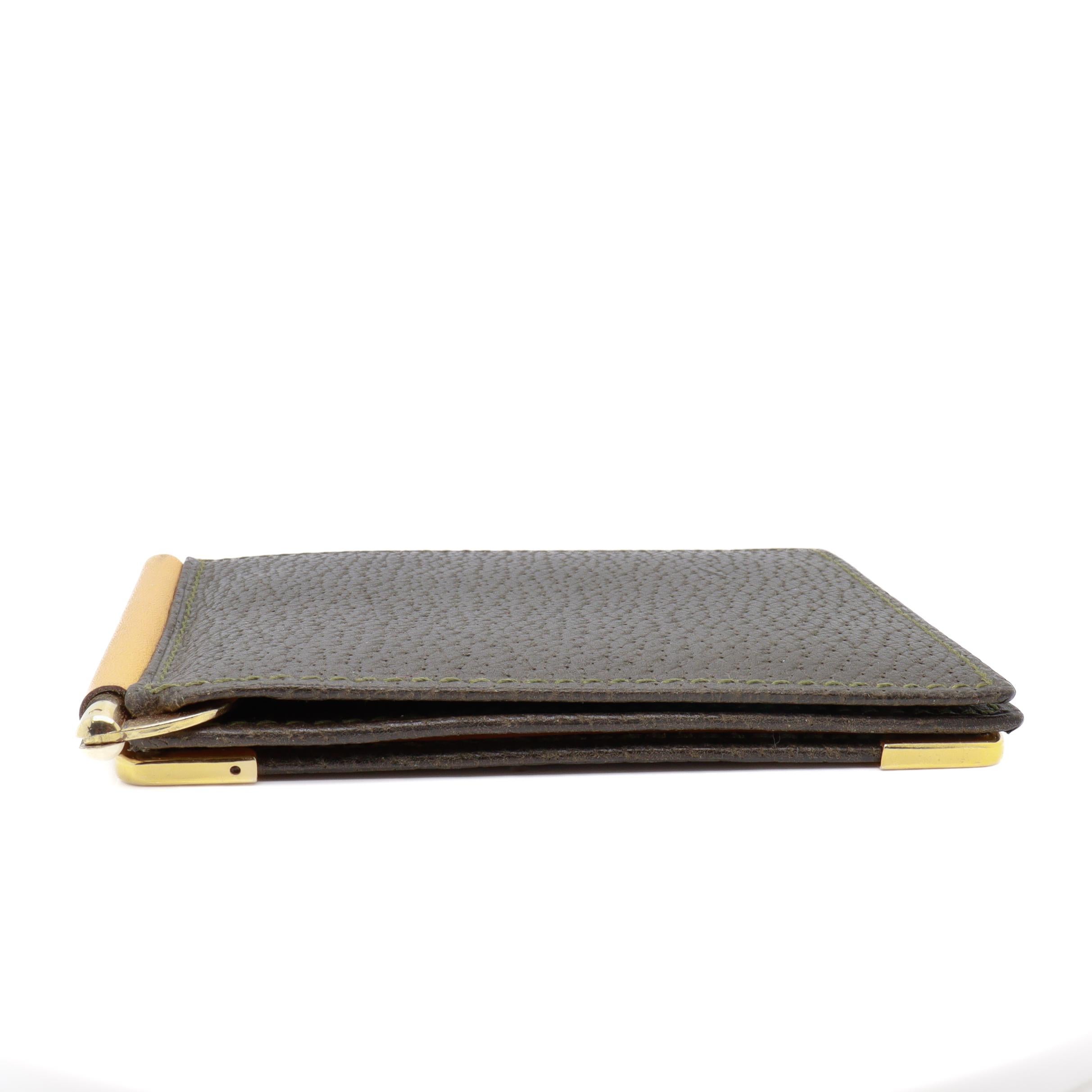 Vintage Gucci Leather Tri-Fold Wallet with Money Clip en vente 8