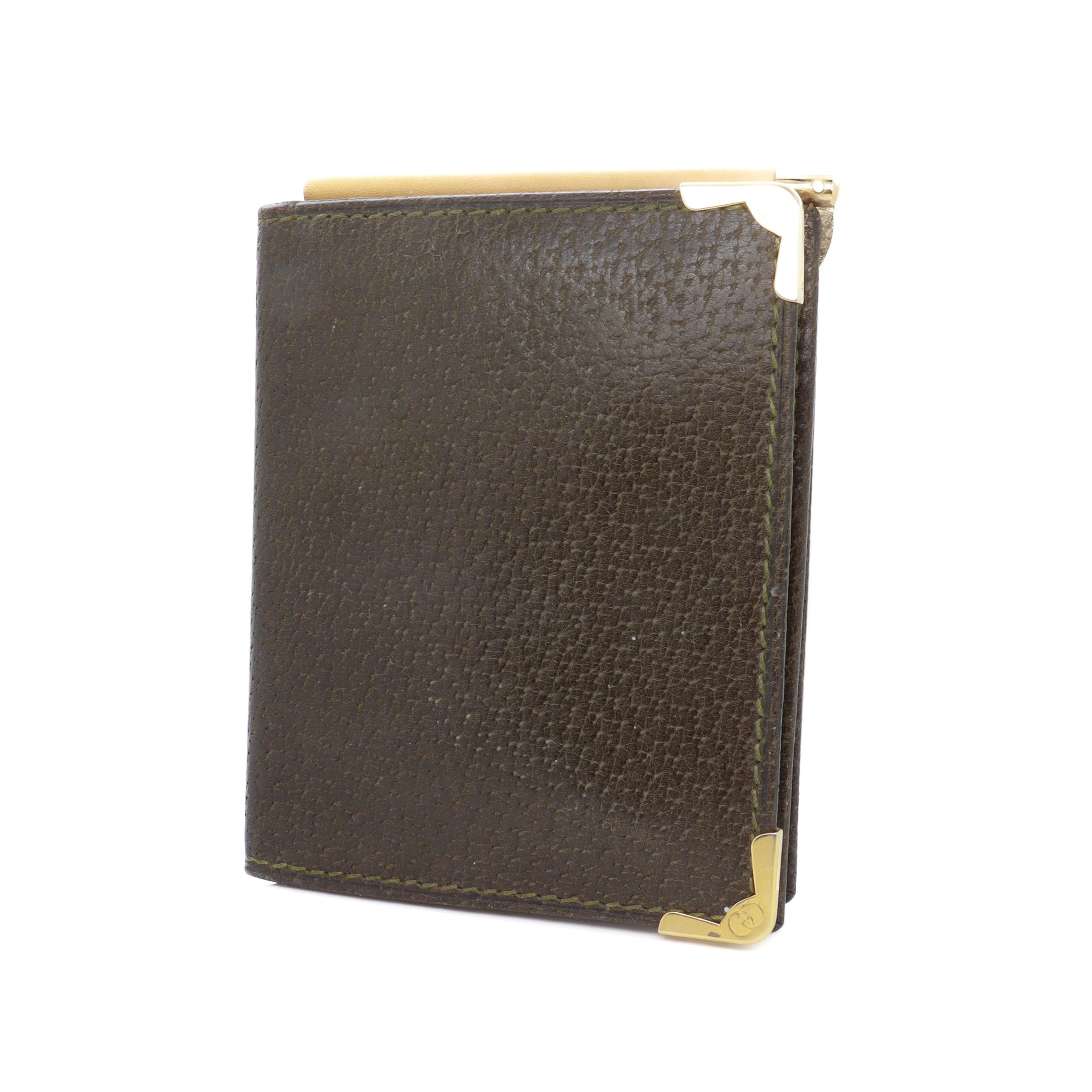 Vintage Gucci Leather Tri-Fold Wallet with Money Clip Bon état - En vente à Philadelphia, PA