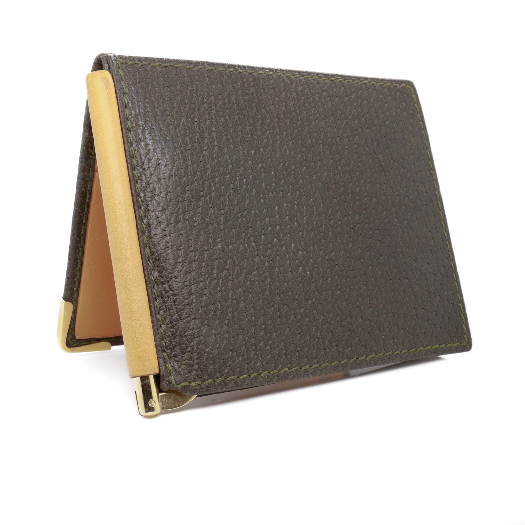 Vintage Gucci Leather Tri-Fold Wallet with Money Clip Unisexe en vente