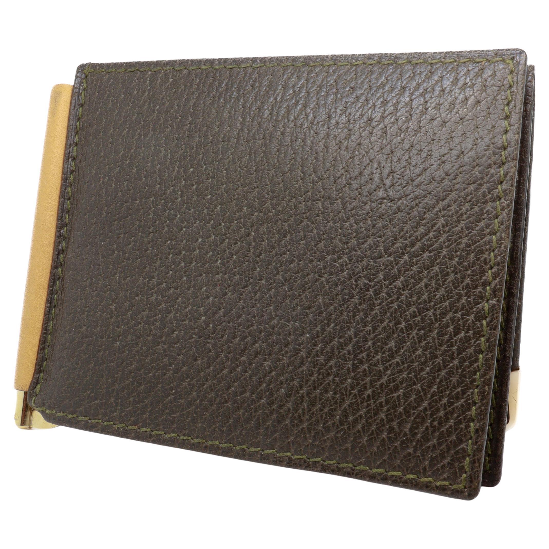 Vintage Gucci Leather Tri-Fold Wallet with Money Clip