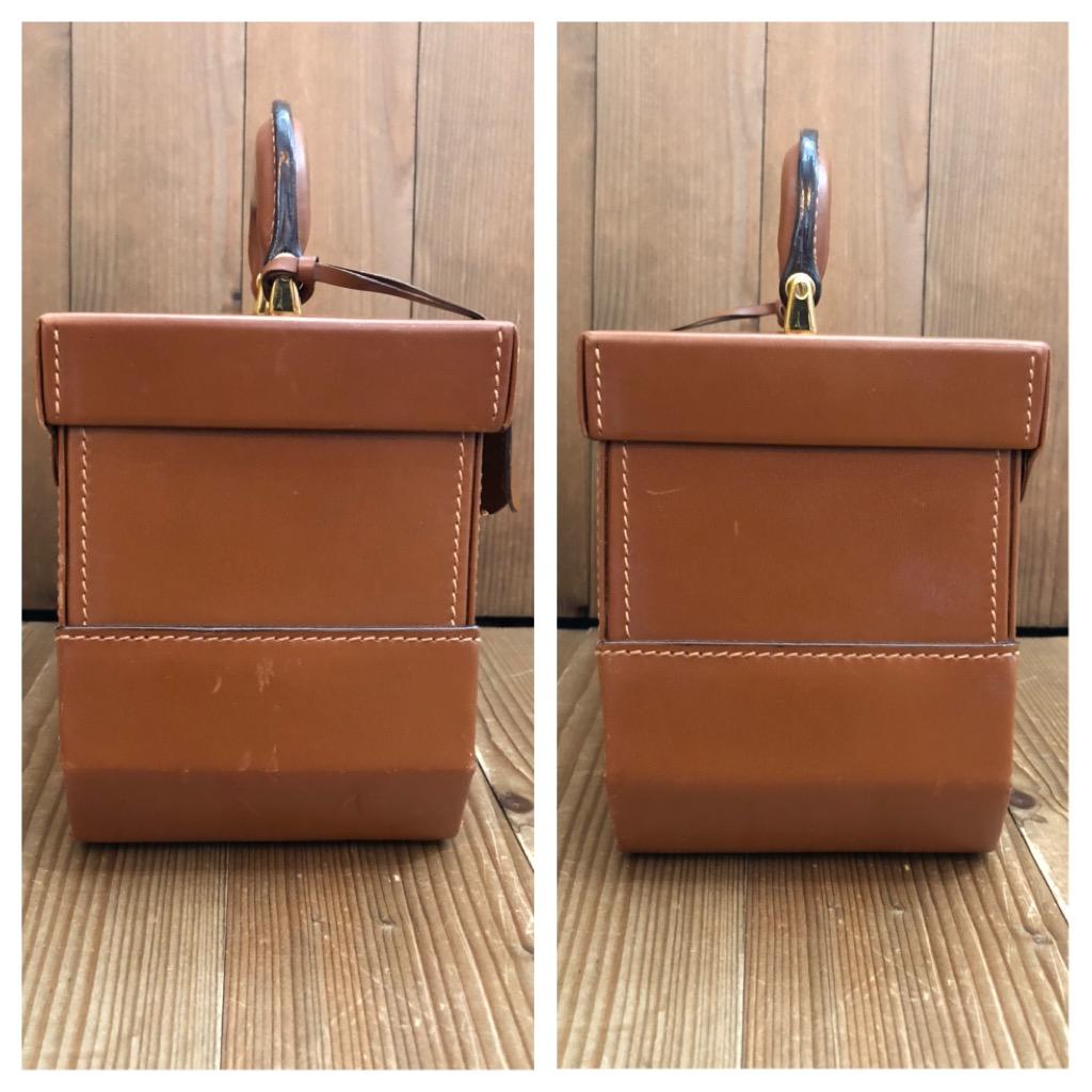 1990 Vintage GUCCI Leather Vanity Trunk Case Calfskin Brown  Unisexe en vente
