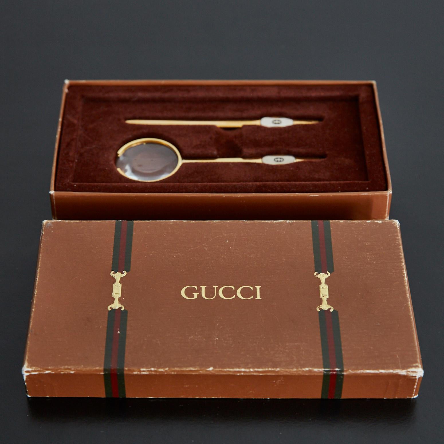 Vintage Gucci Magnifying Glass and Letter Opener In Good Condition In Beverly Hills, CA