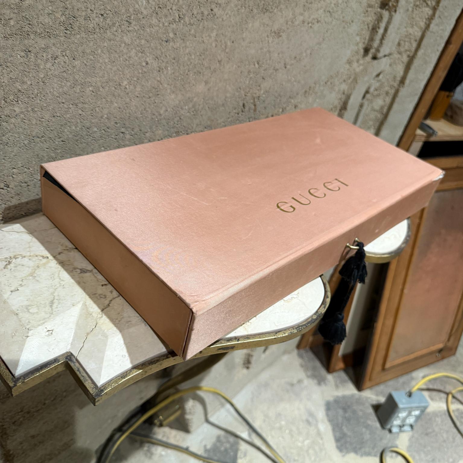 20th Century Vintage Gucci Makeup Box Lipstick Vault Beveled Mirror For Sale