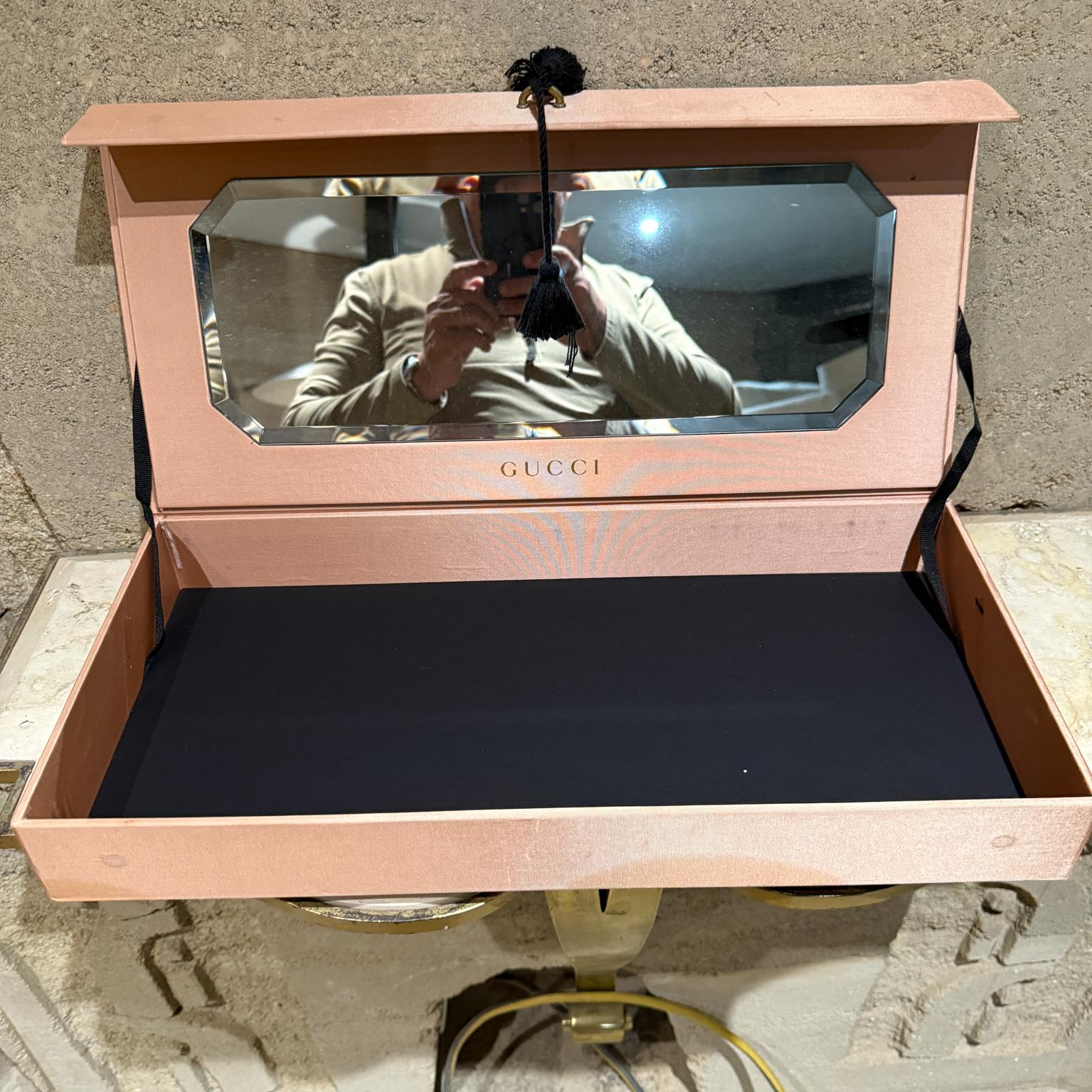 Vintage Gucci Makeup Box Lipstick Vault Beveled Mirror For Sale 1