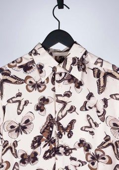 Vintage Gucci Men Silk Shirt Butterfly Size 41/M, AR072