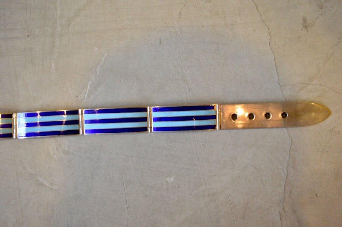 Vintage Gucci Metal Enamel Belt In Fair Condition For Sale In Los Angeles, CA