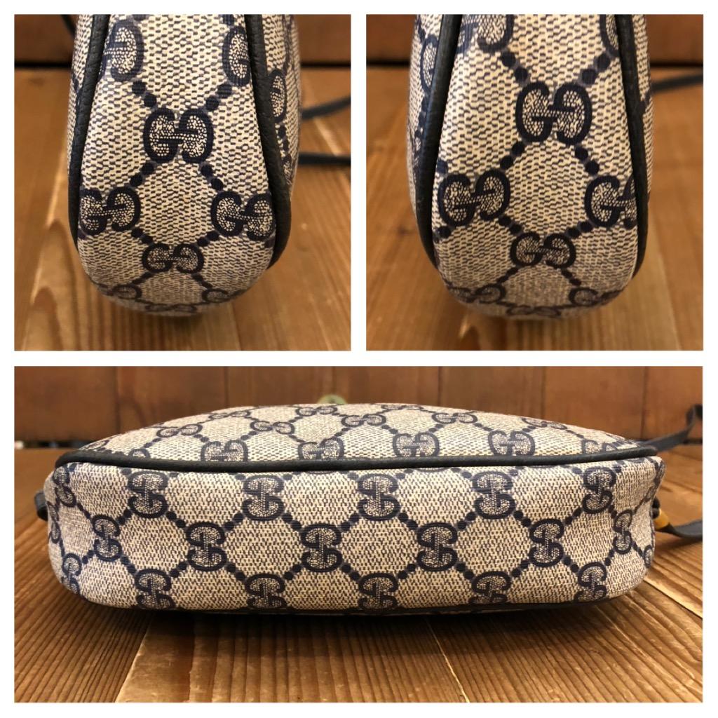 Vintage GUCCI Monogram Canvas Crossbody Bag Navy 1
