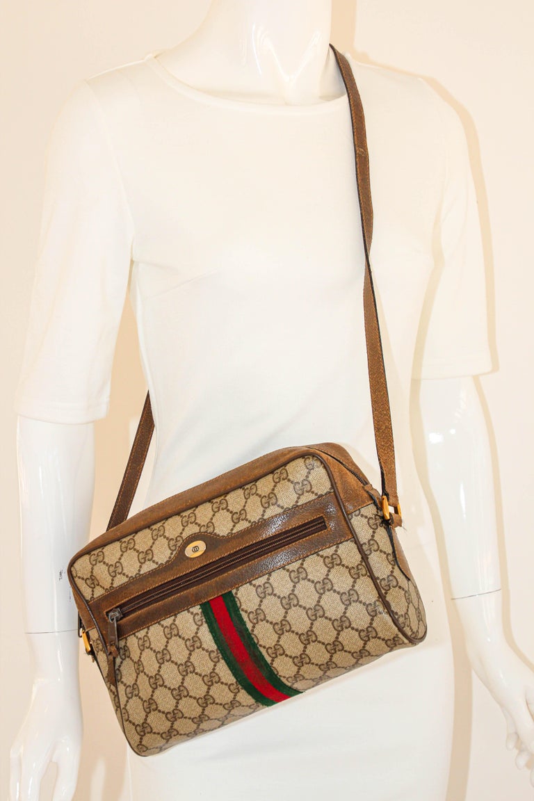 Gucci Vintage GG Supreme Ophidia - Brown Crossbody Bags, Handbags