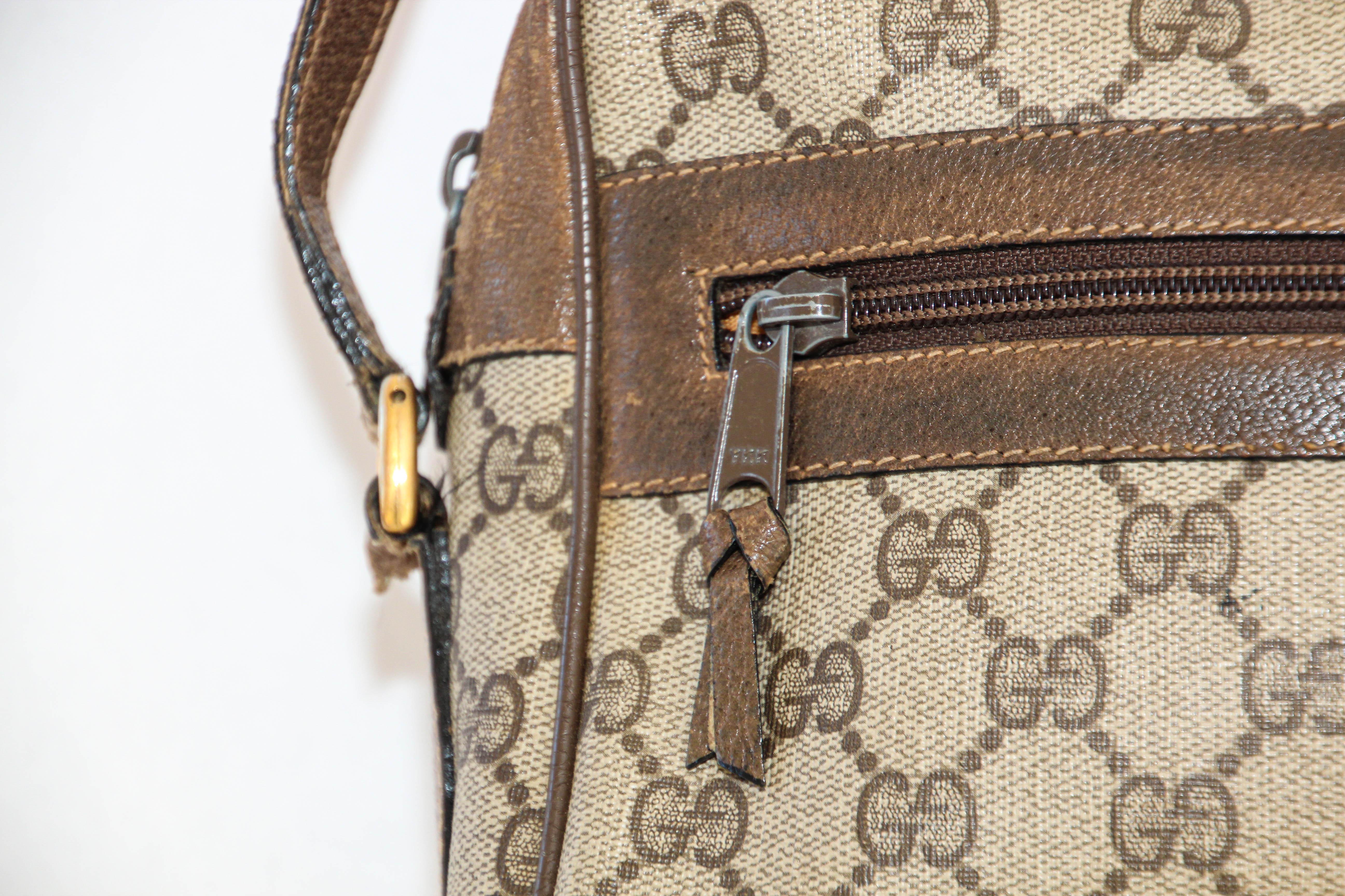 GUCCI sac bandoulière vintage à monogramme Ophidia Web GG Supreme Bon état - En vente à North Hollywood, CA