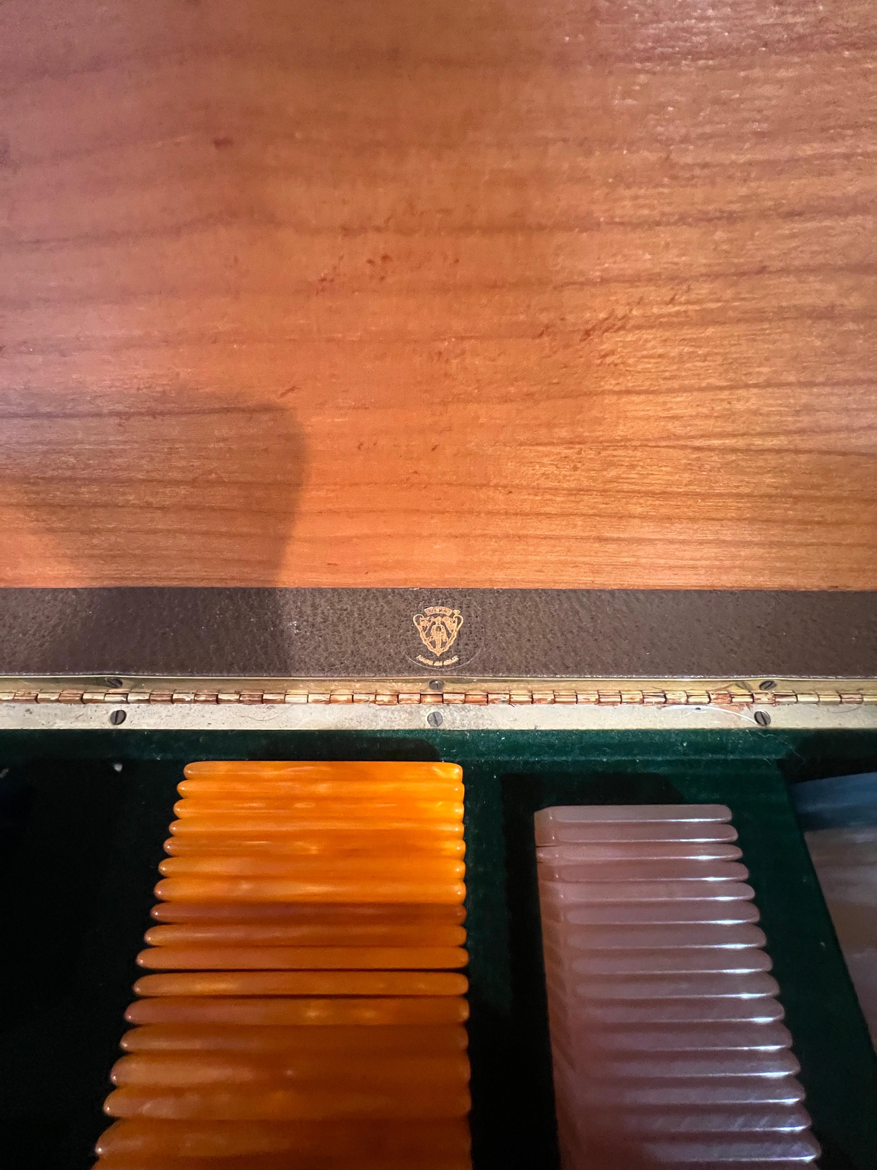 Fine XX secolo Set da poker/gioco d'azzardo con monogramma Gucci d'epoca e custodia originale - Italia, anni '80 ca. in vendita