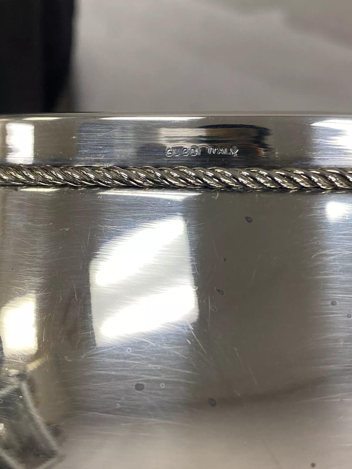 Vintage Gucci Nautical Ship Anchor Modern Silver Plated Champagne Bottle Coaster 1