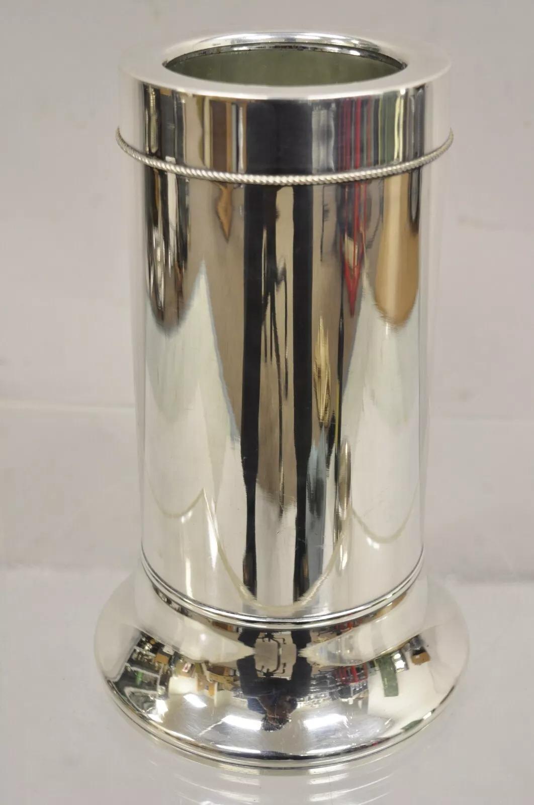 Seau à vin et champagne vintage Gucci Nautical Ship Anchor plaqué argent 3