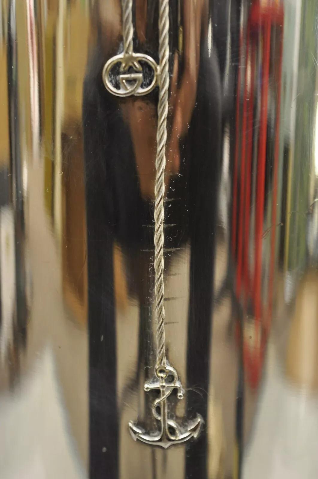 Moderne Seau à vin et champagne vintage Gucci Nautical Ship Anchor plaqué argent
