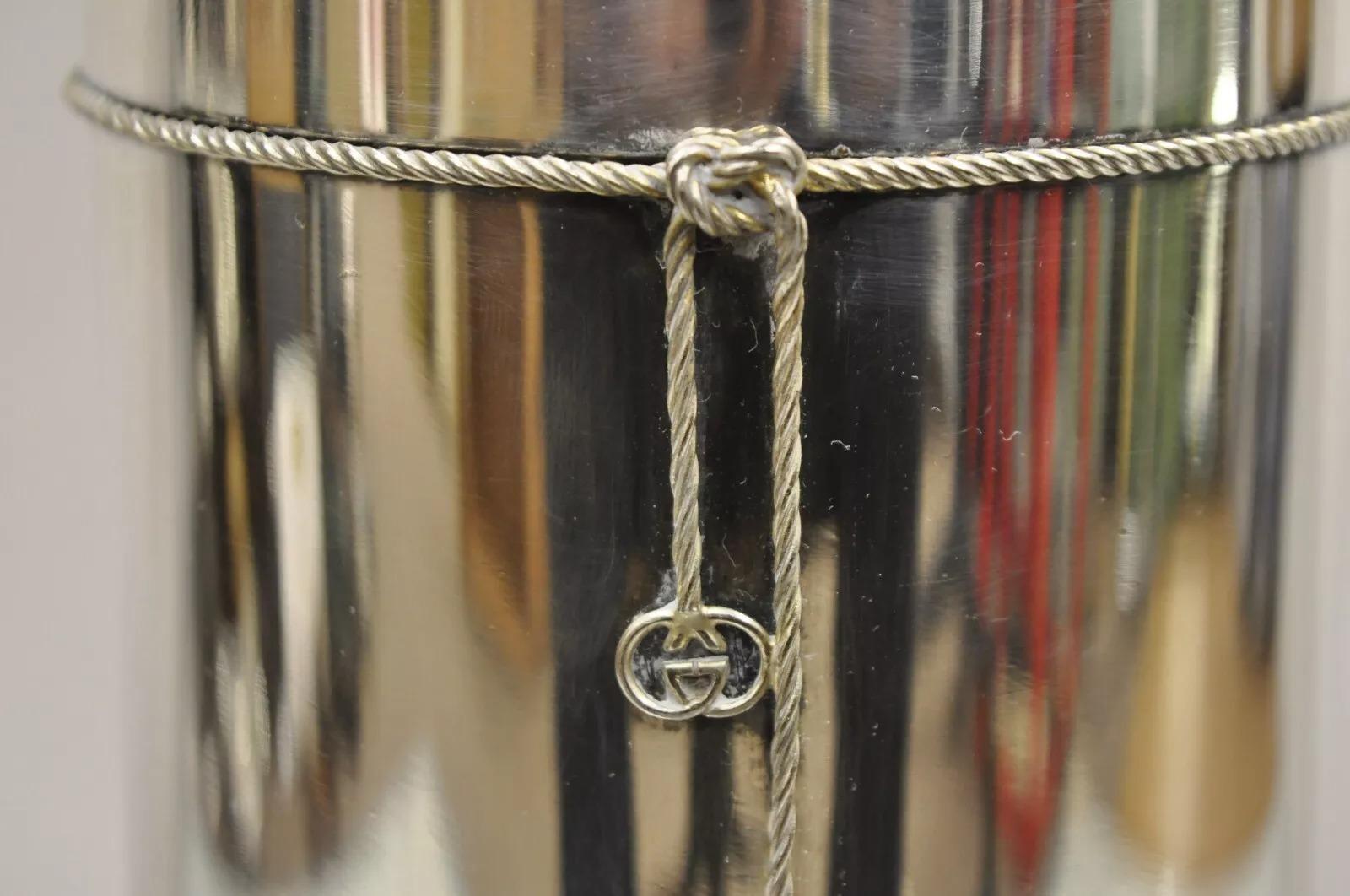 Inconnu Seau à vin et champagne vintage Gucci Nautical Ship Anchor plaqué argent