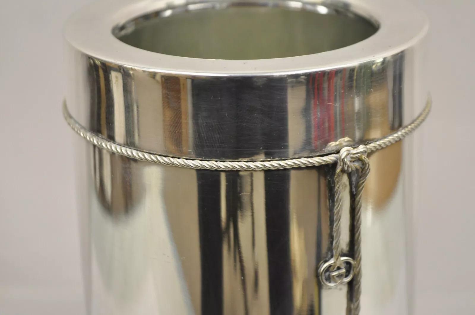 Seau à vin et champagne vintage Gucci Nautical Ship Anchor plaqué argent Bon état à Philadelphia, PA
