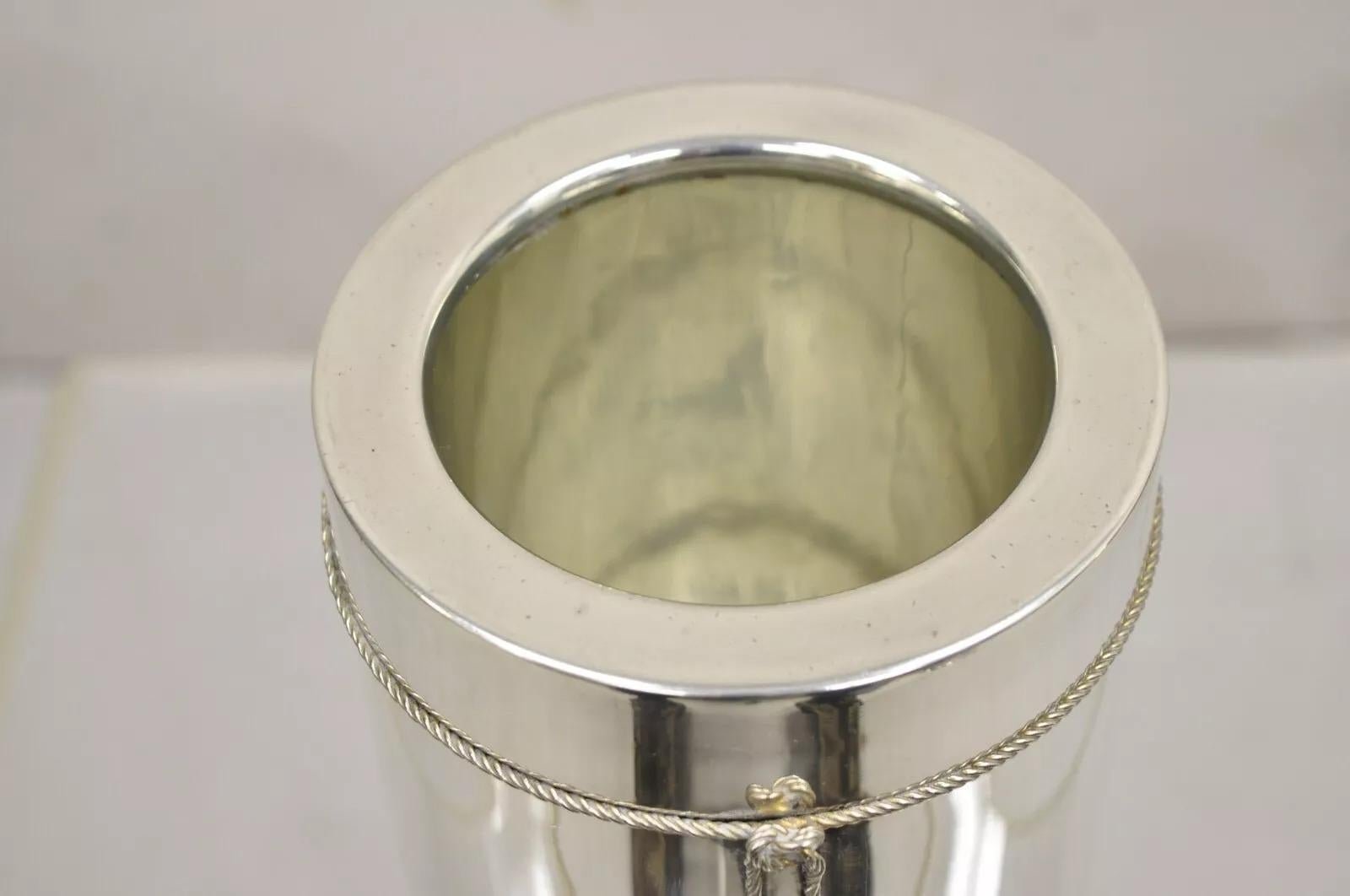 20ième siècle Seau à vin et champagne vintage Gucci Nautical Ship Anchor plaqué argent