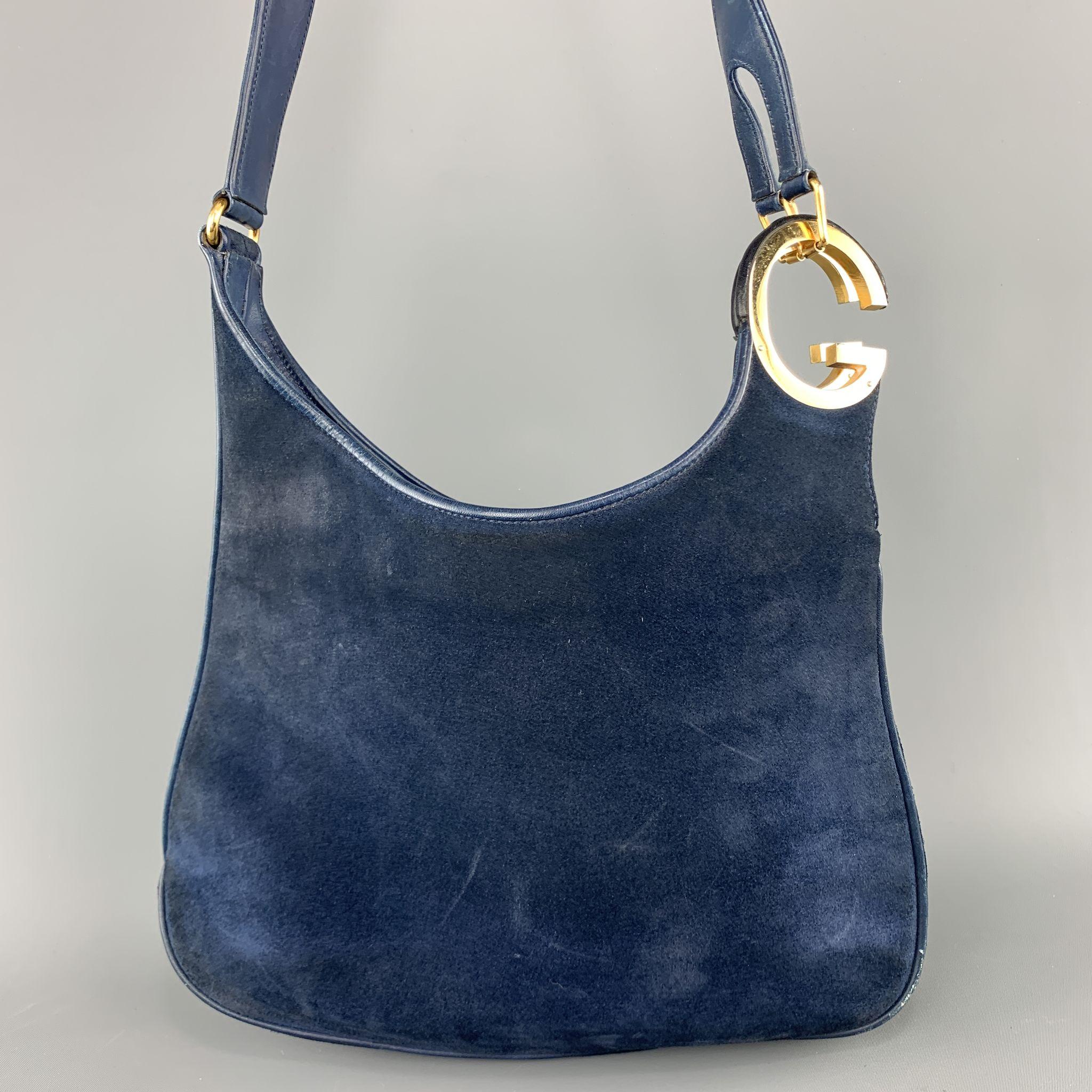 gucci blue suede bag