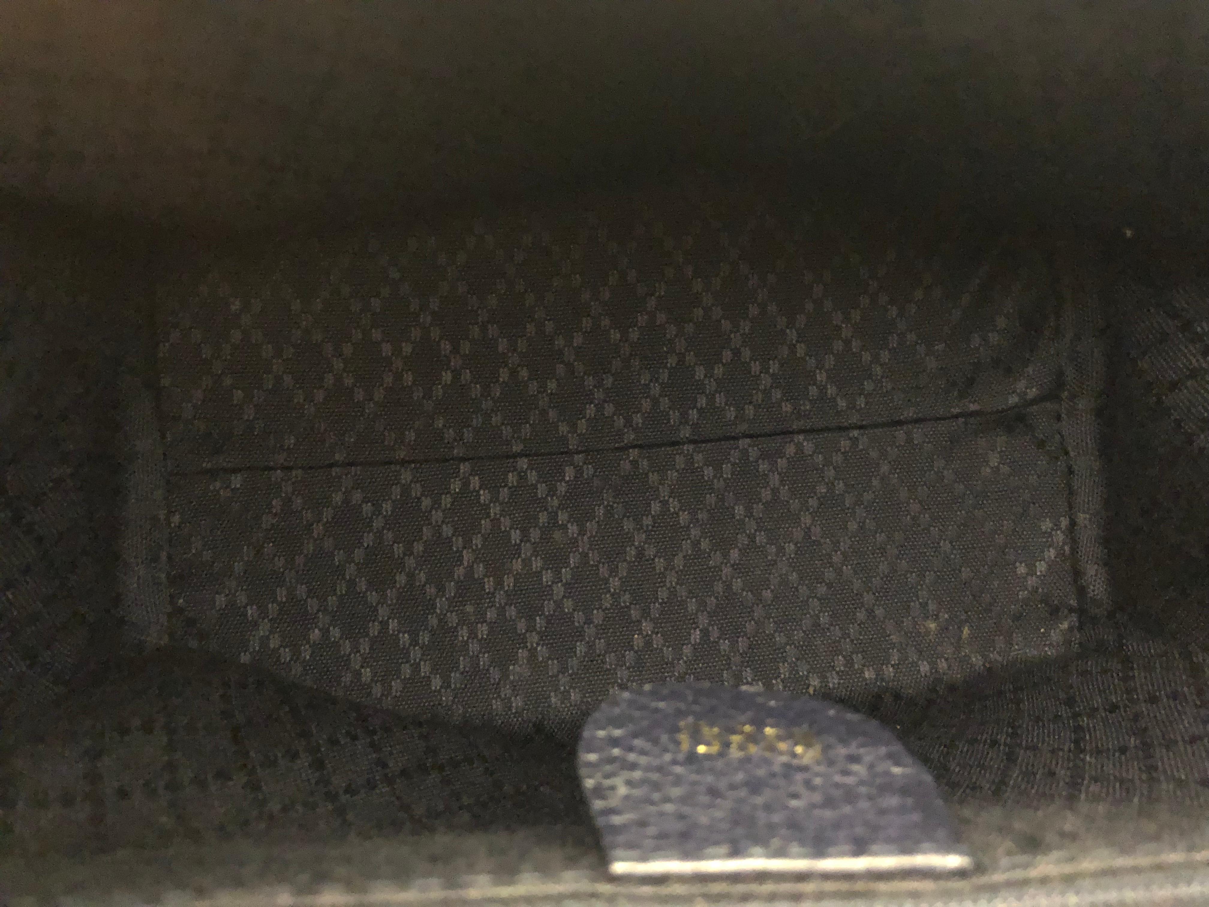 Vintage GUCCI Small Suede Bamboo Two-Way Crossbody Bag Handbag Navy 6