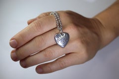 Vintage GUCCI Necklace. 925 sterling Heart Blind for Love Pendant