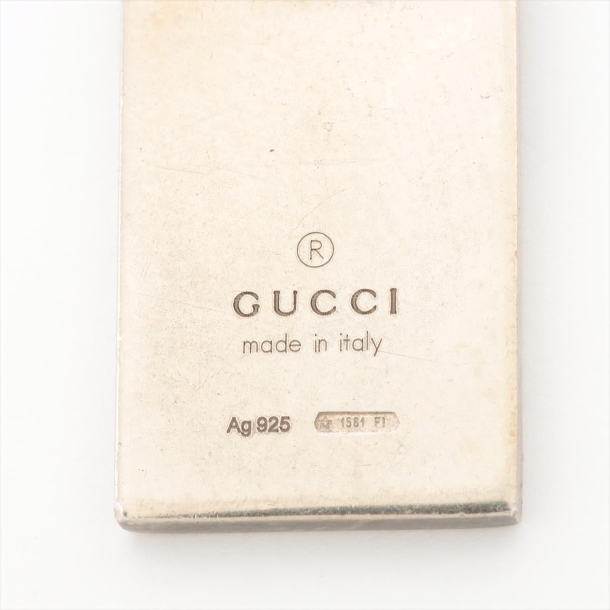 Women's Vintage GUCCI Necklace. Diamantissima Gucci Logo Sterling Silver Pendant For Sale