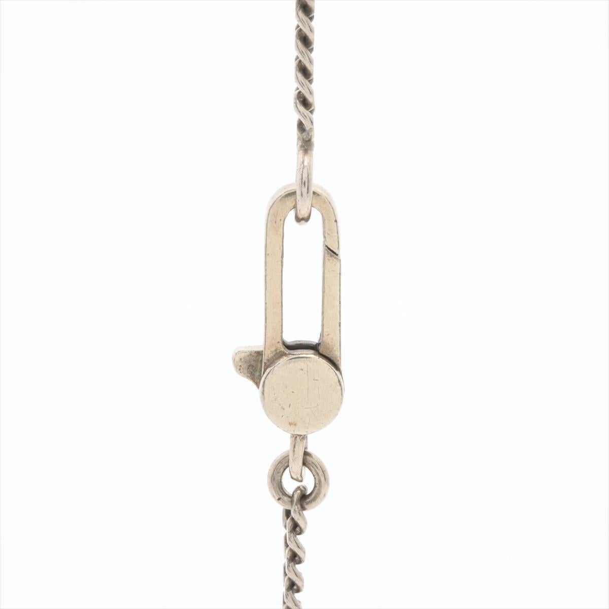 Vintage GUCCI Necklace. Diamantissima Gucci Logo Sterling Silver Pendant For Sale 1