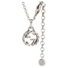 Vintage GUCCI Necklace. Double G Gucci Logo Sterling Silver Pendant