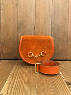 Vintage GUCCI Orange Suede Horsebit Belt Bag