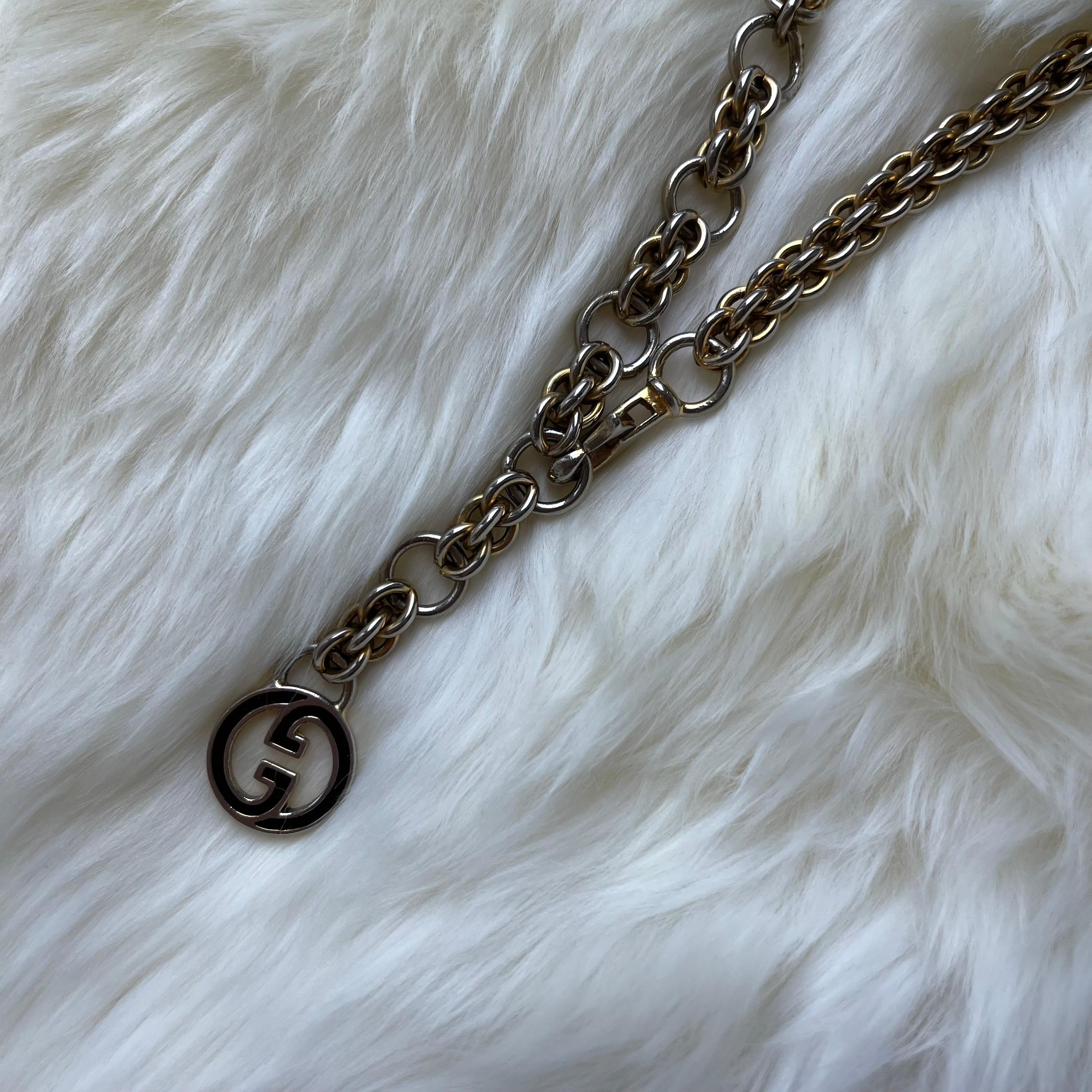 Black Vintage Gucci Pendent Necklace