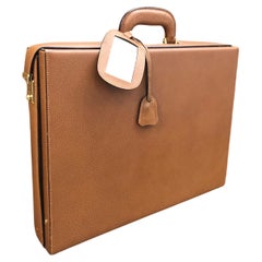 Vintage GUCCI Leather Briefcase Trunk Attaché Bag Caramel Pigskin 