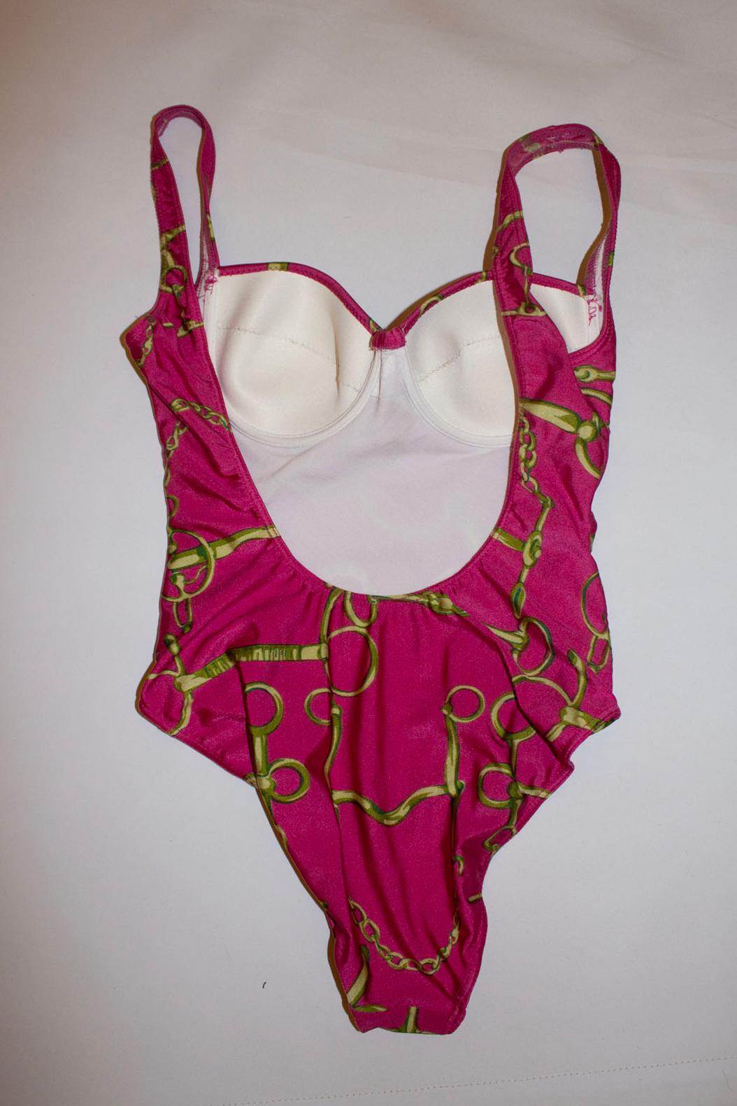 Red Vintage Gucci Pink and Gold Swimsuit