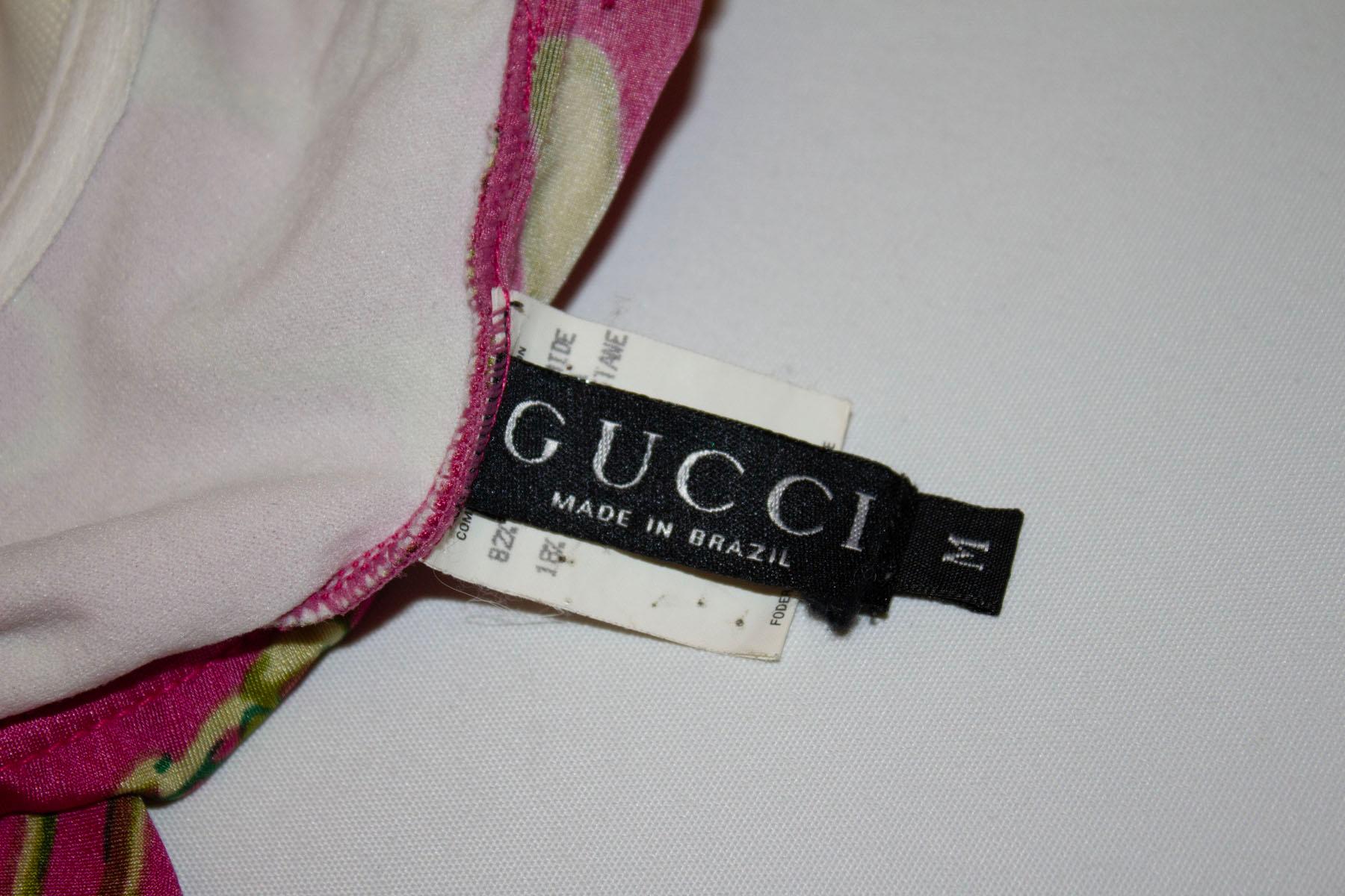 Vintage Gucci Pink and Gold Swimsuit In Good Condition In London, GB