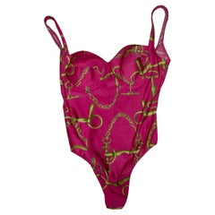 Vintage Gucci Pink and Gold Swimsuit