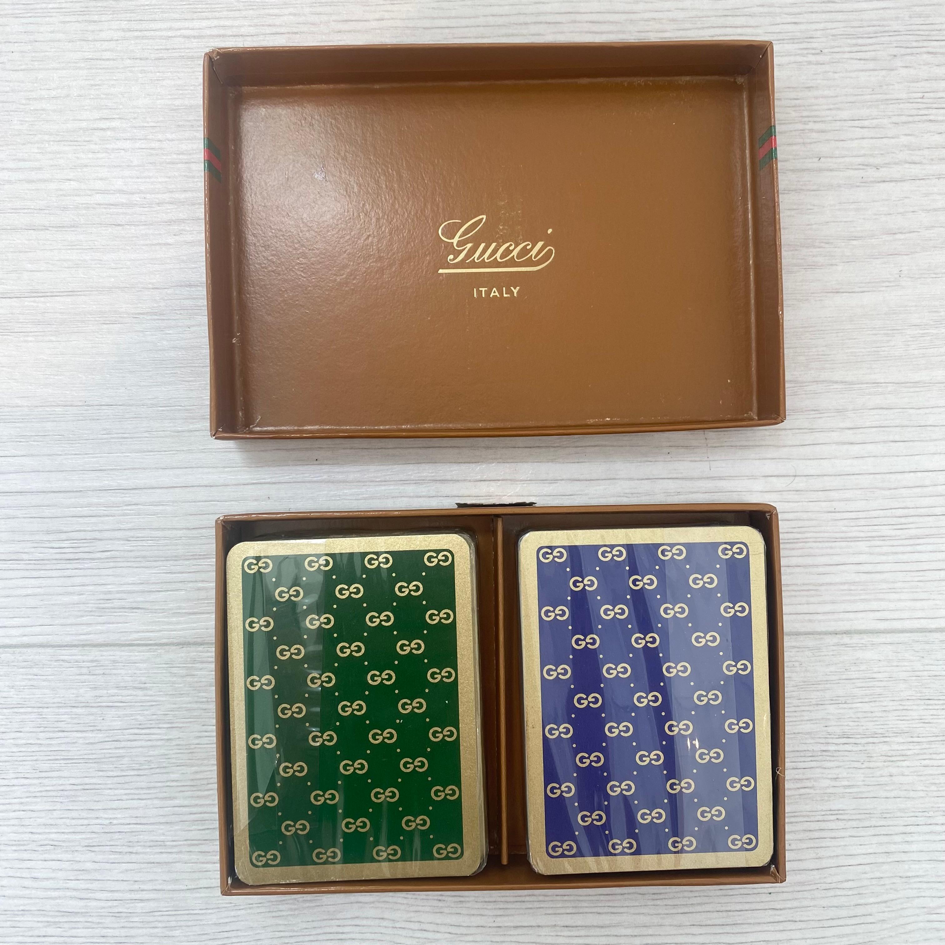 Vintage Gucci Playing Cards, 1980s Italy In Good Condition For Sale In Los Angeles, CA