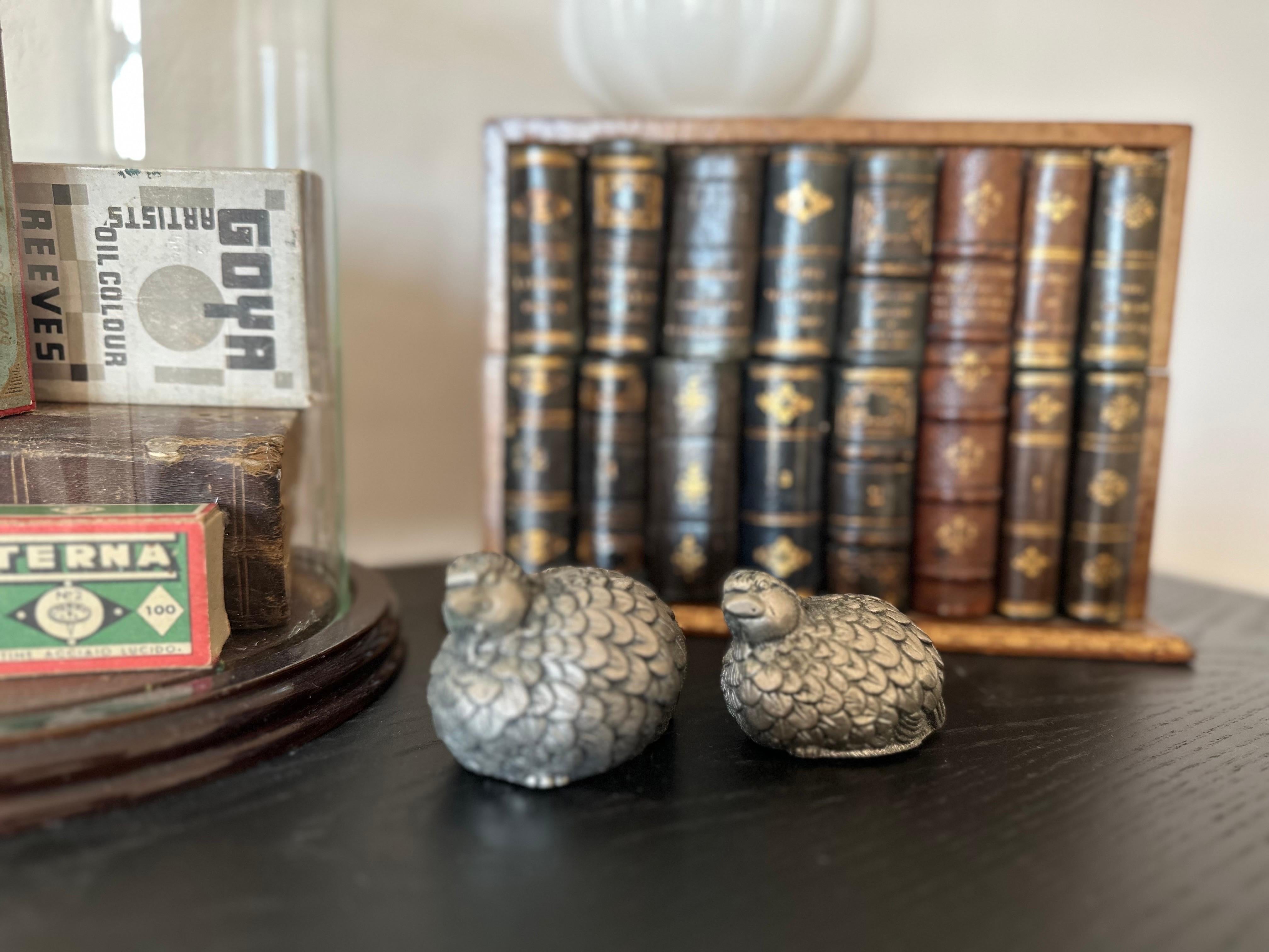 Vintage Gucci Quail Salt and Pepper Shakers in Silver Tone, Italy 1970s For Sale 6