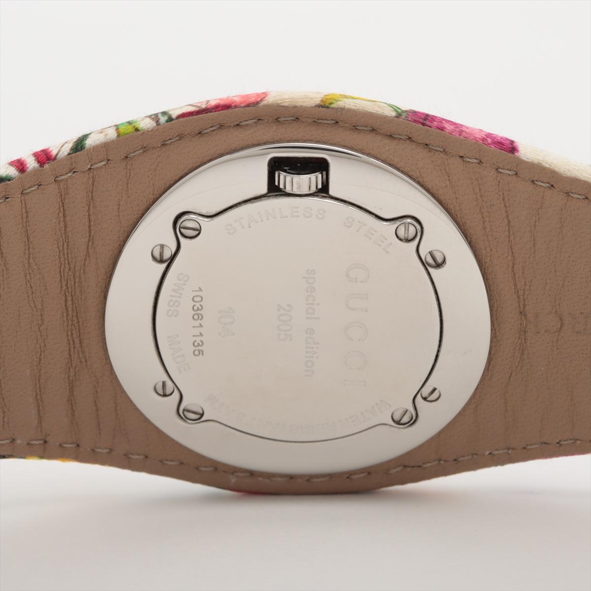 Reloj GUCCI Vintage 104 de cuarzo. Gucci Diamantes y Flor Colorido Señoras. en Bueno estado para la venta en Port Charlotte, FL