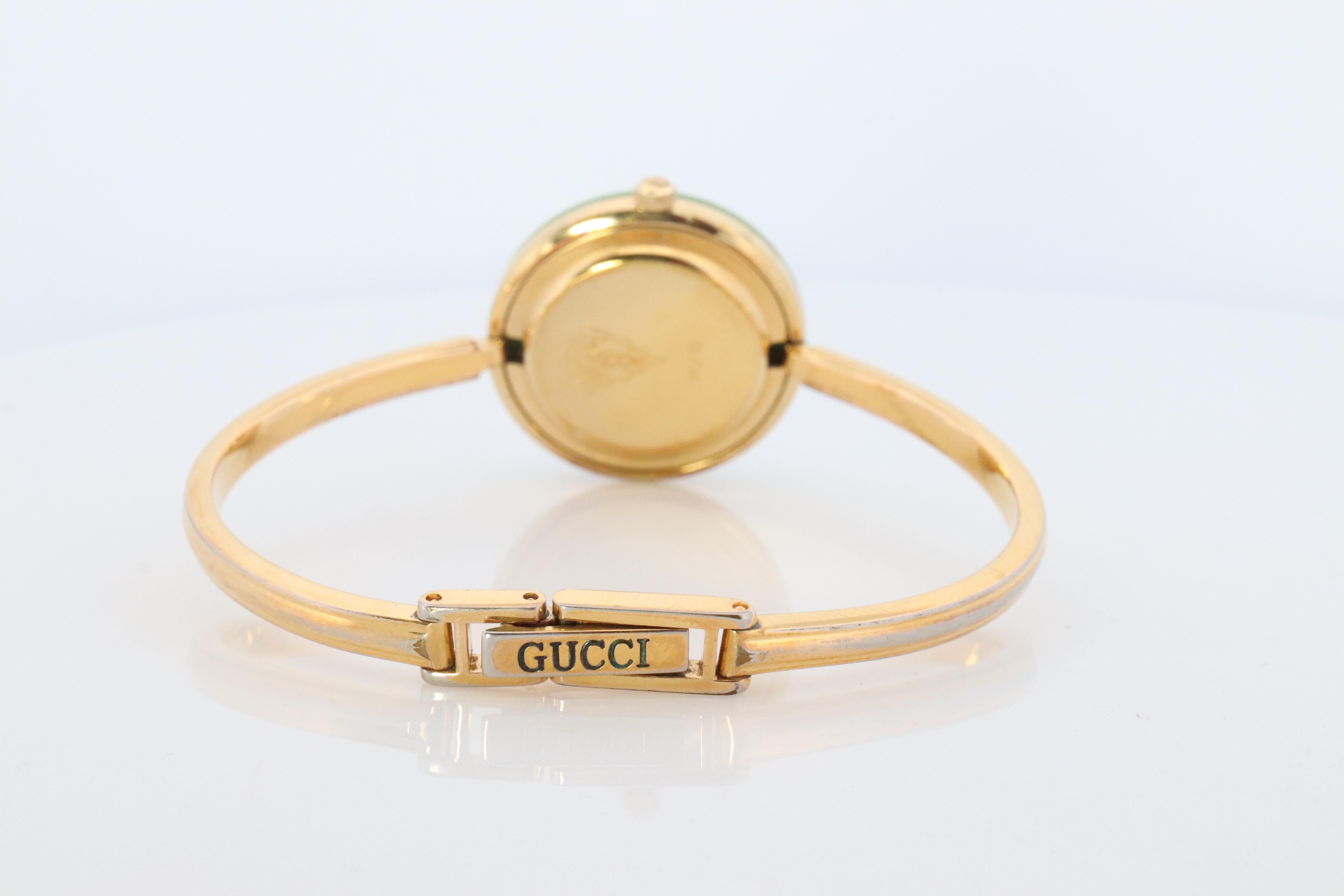 Women's Vintage GUCCI Quartz 11/12  Watch. Gucci Ladies Bangle Interchange Bezel watch For Sale
