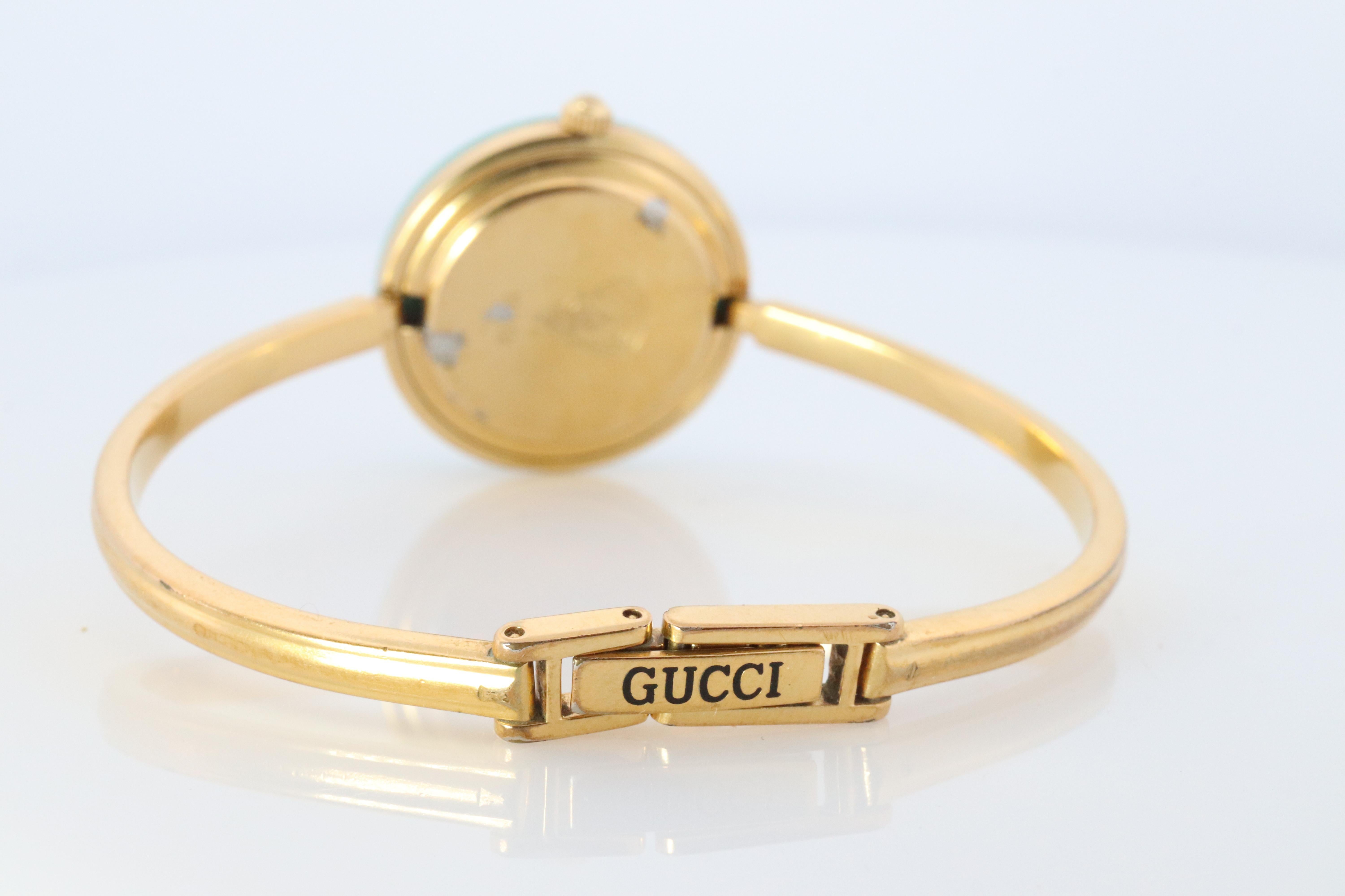 Vintage GUCCI Quartz 11/12  Watch. Gucci Ladies Bangle Interchange Bezel watch 1