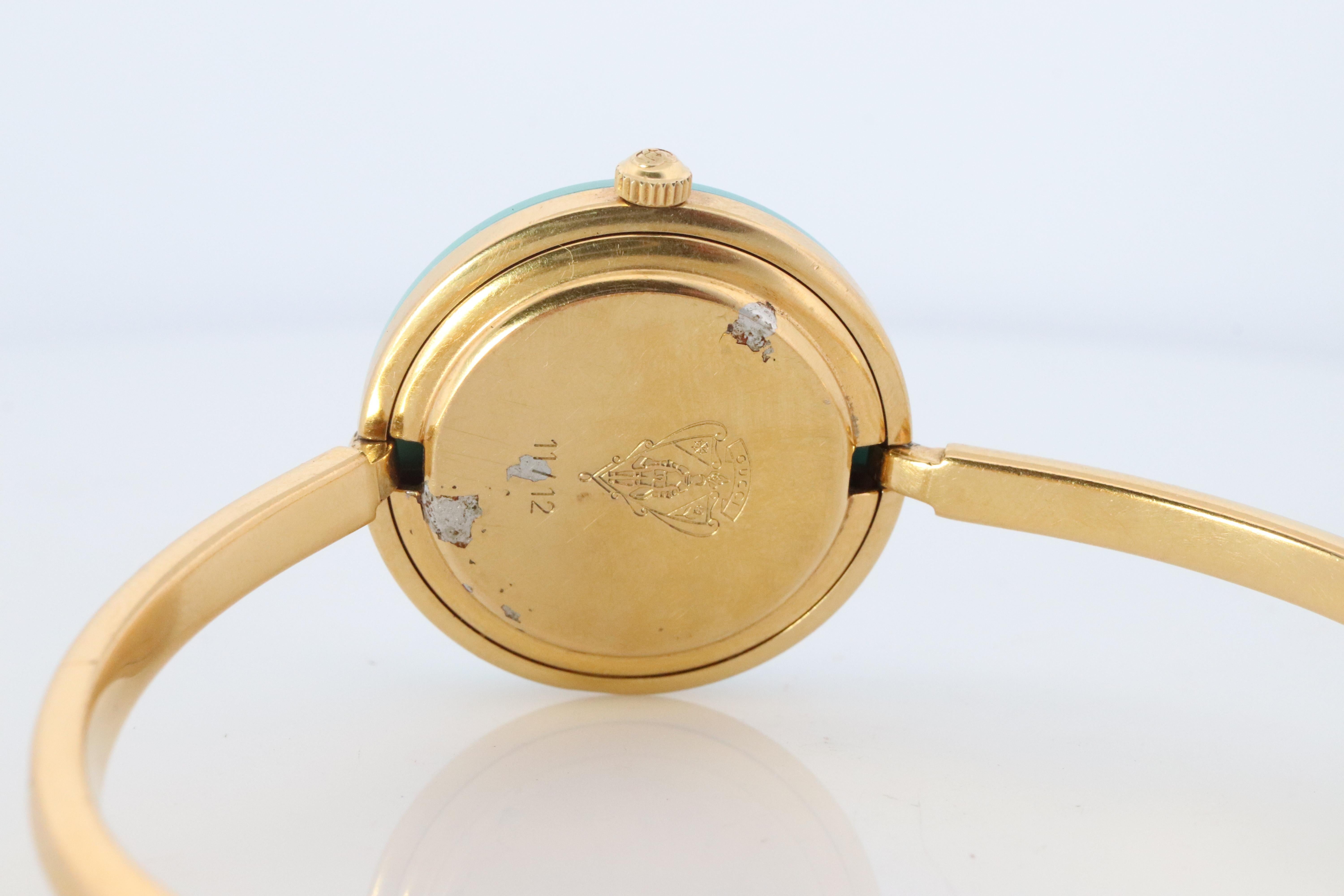 Vintage GUCCI Quartz 11/12  Watch. Gucci Ladies Bangle Interchange Bezel watch 2