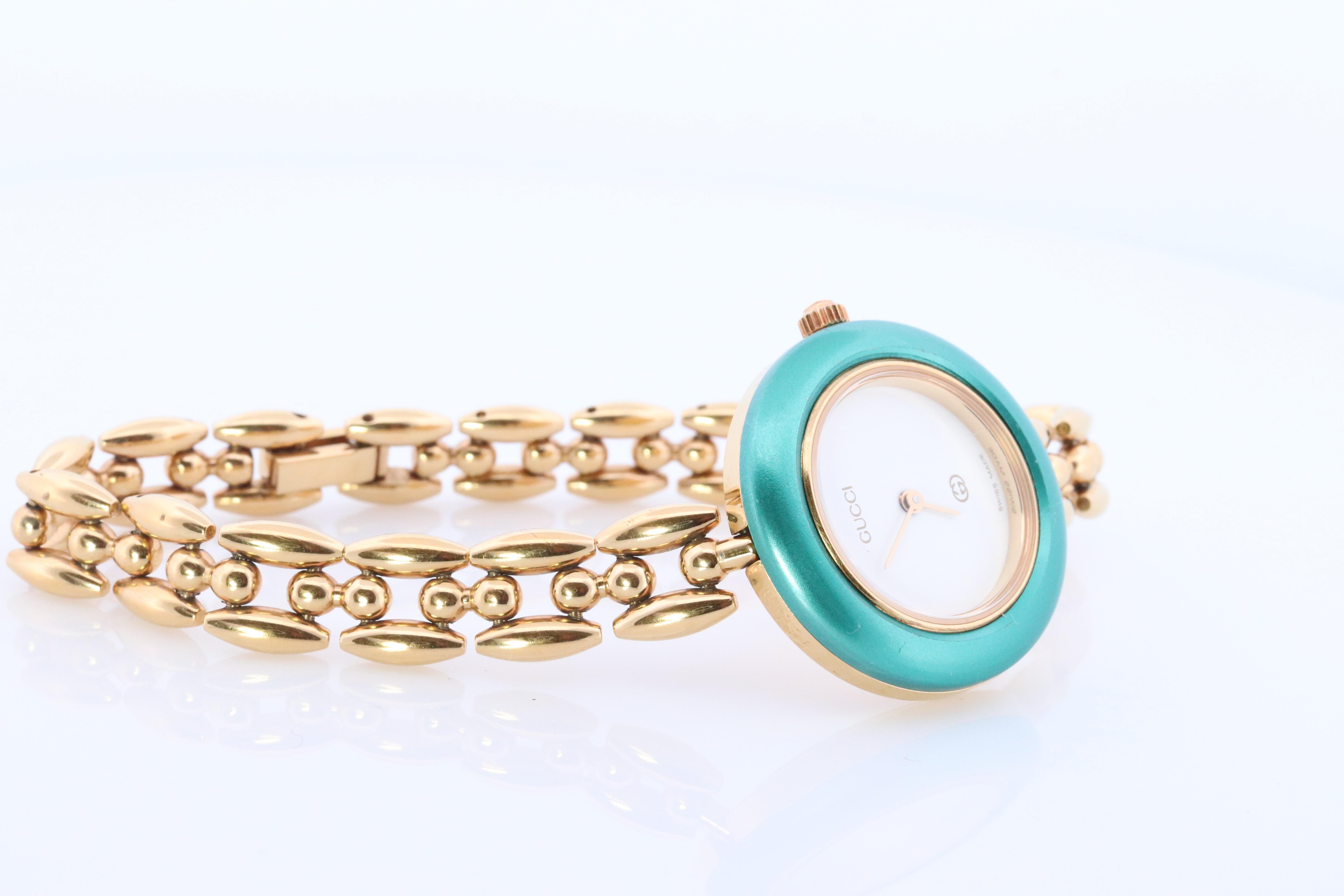 Vintage GUCCI Quarz 11/12 Uhr. Gucci Multiple BEZEL Damen Gold Armbanduhr 2