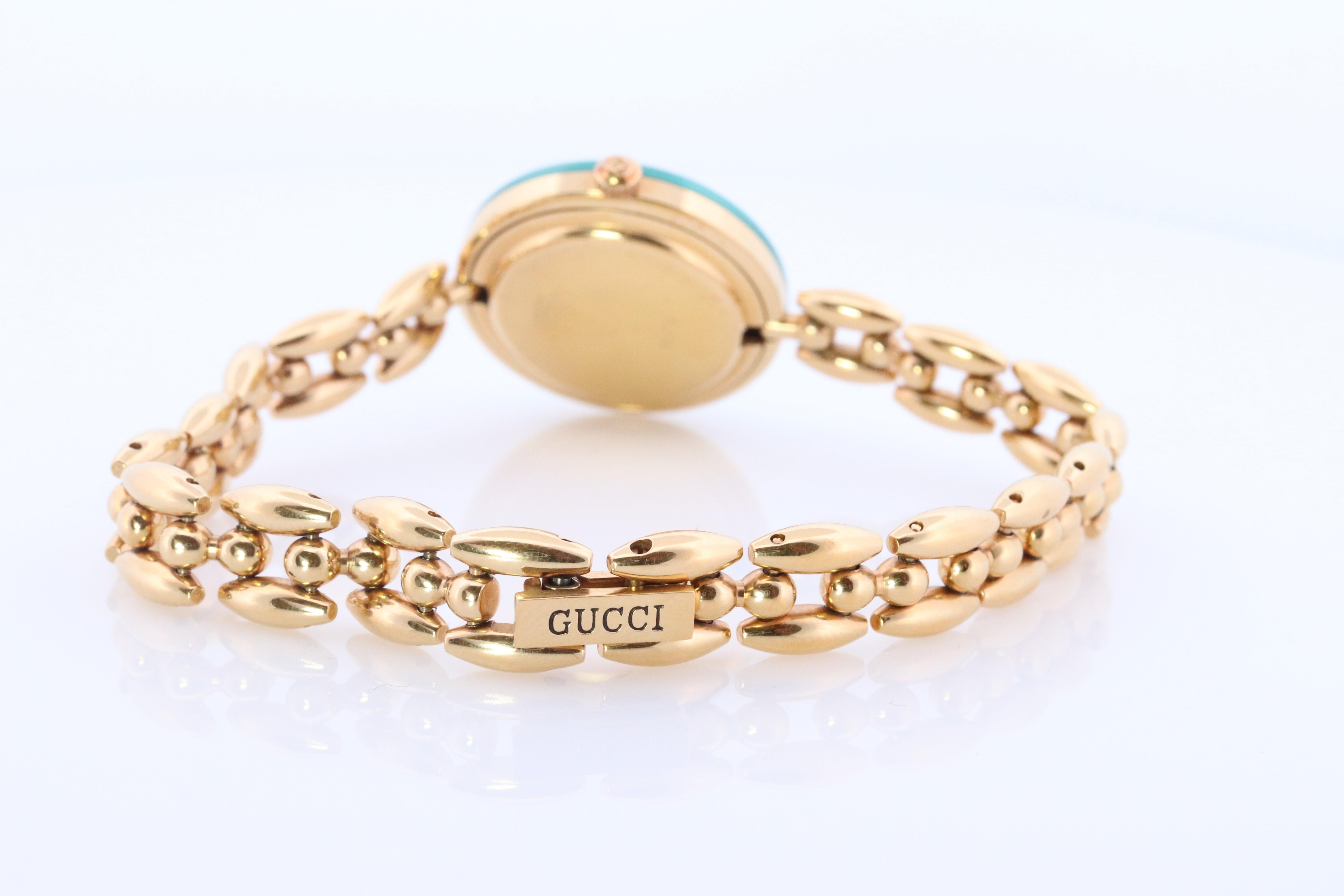 Vintage GUCCI Quarz 11/12 Uhr. Gucci Multiple BEZEL Damen Gold Armbanduhr 3